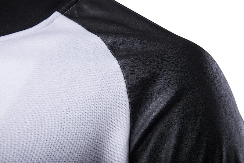

2019 Spring autumn soft comfortable College Baseball Jacket Fashion Design Black Pu Leather Mens Slim Fit Cool Brand top Jacket