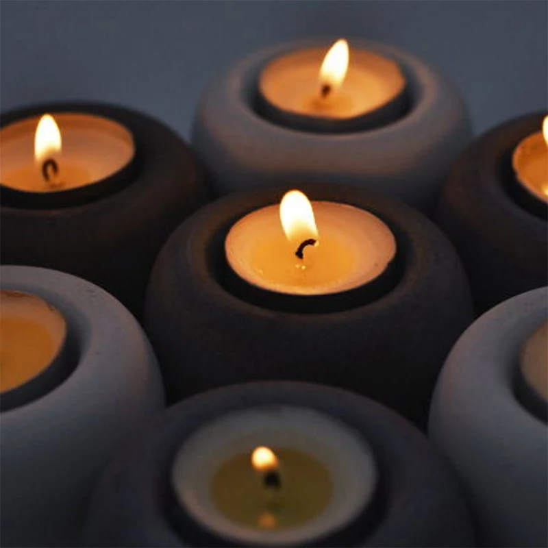

Concrete Candle Holders Mould Silicone Resin Crafts Candlestick Moulds Cement Succulent Plants Decoration Tool