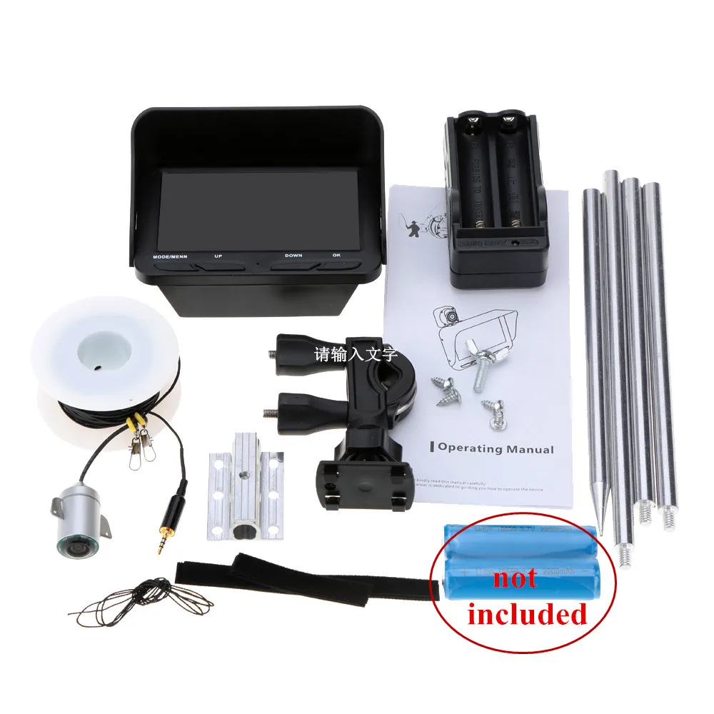 Купить Подводная видеокамера ночного видения для рыбалки с кабелем 720P/30 м/ЖК-монитором 4,3 дюйма/6 светодиодными лампами, визуальный рыбопоисковый п...