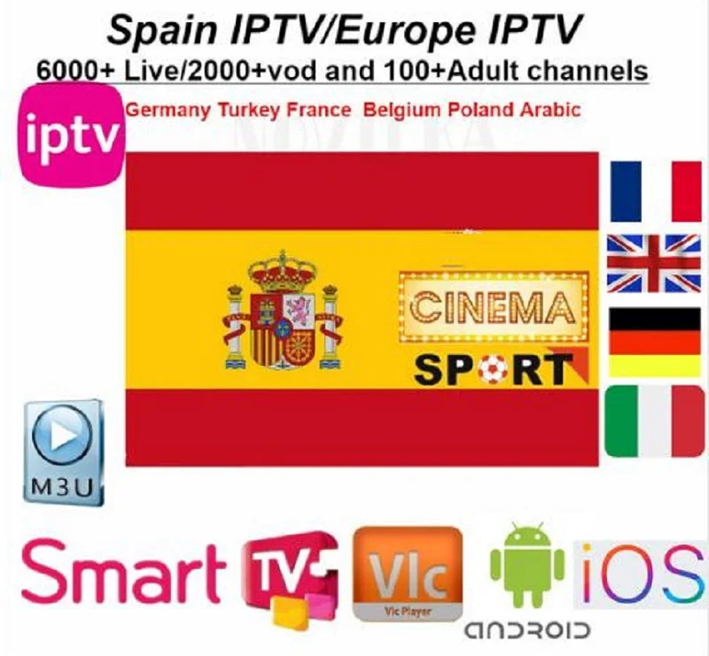 IPTV M3U 6200 + Live канал подписки Rocksat Франция Великобритания Пособия по немецкому
