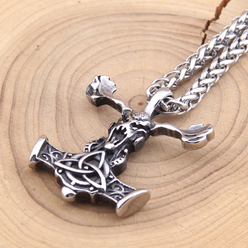 316 из нержавеющей стали викингов ожерелье с подвеской в форме оленя руной Odin fit man