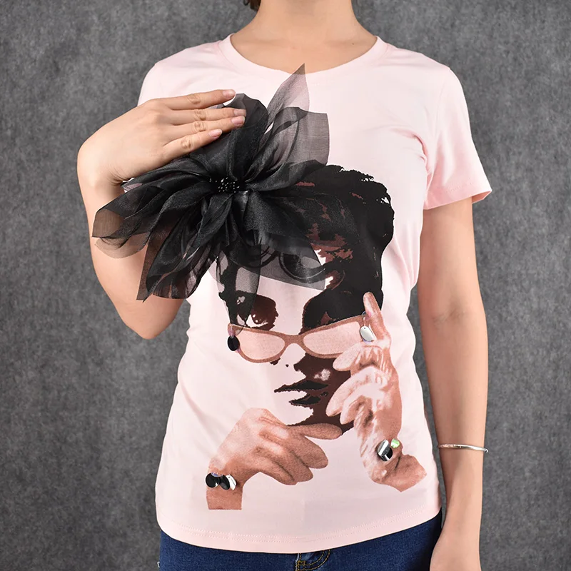 2016 модный Европейский стиль Женские топы с короткими рукавами футболки 3D