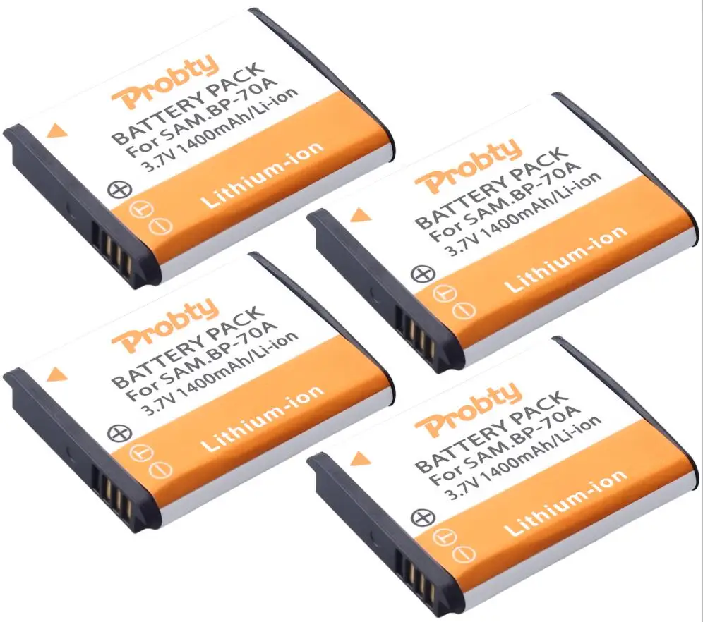 4 battery BP-70A 1400 мА/ч, замена Батарея+ Зарядное устройство для SAMSUNG SL50 SL600 SL605 SL630 ES65 ES-65 ES67 ES-67 ES70 ES-70 ES71 ES-71 ES73 - Цвет: 4 battery