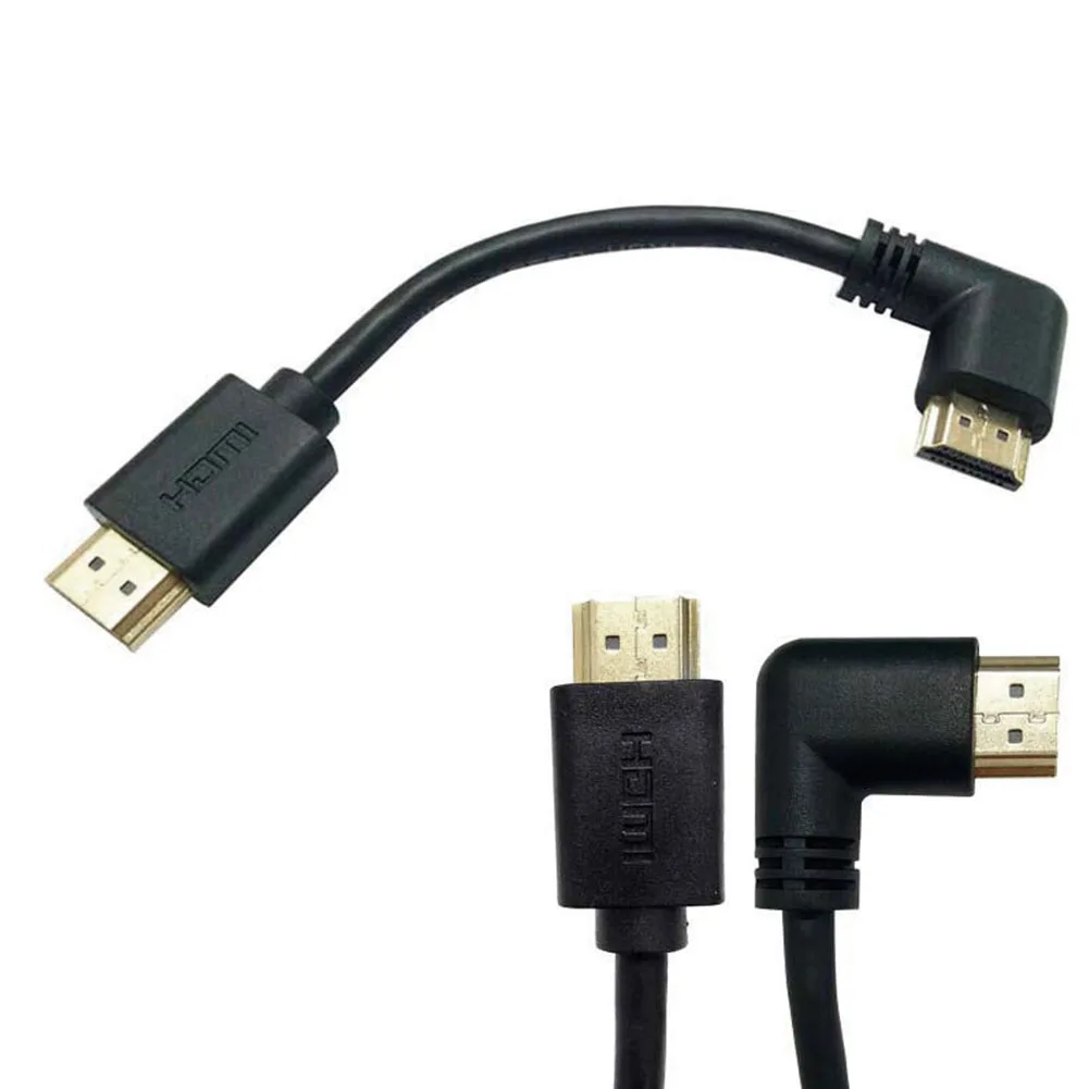 Черный 15 см короткий HDMI штекер 90 ° угловой кабель для 4k tv HD tv| |