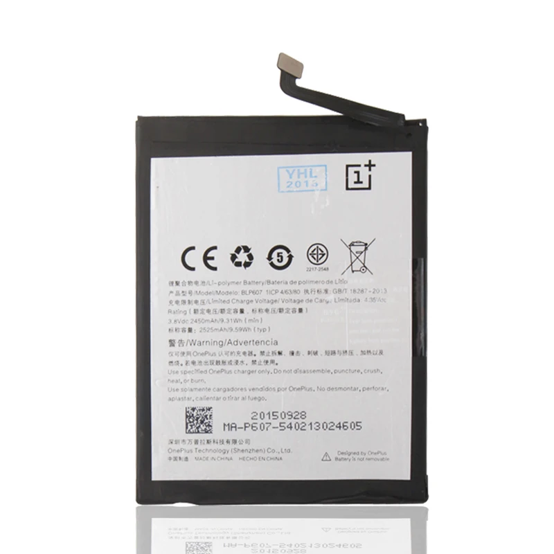 100% оригинальная запасная батарея для Oneplus 3 BLP607 2450mAh умный мобильный телефон +