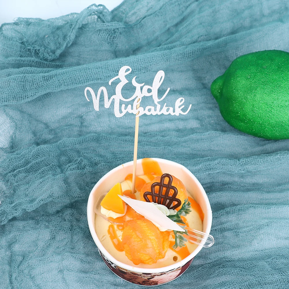 1/10 шт. золотые топперы для капкейков мусульманские выпечки торта ИД Мубарак