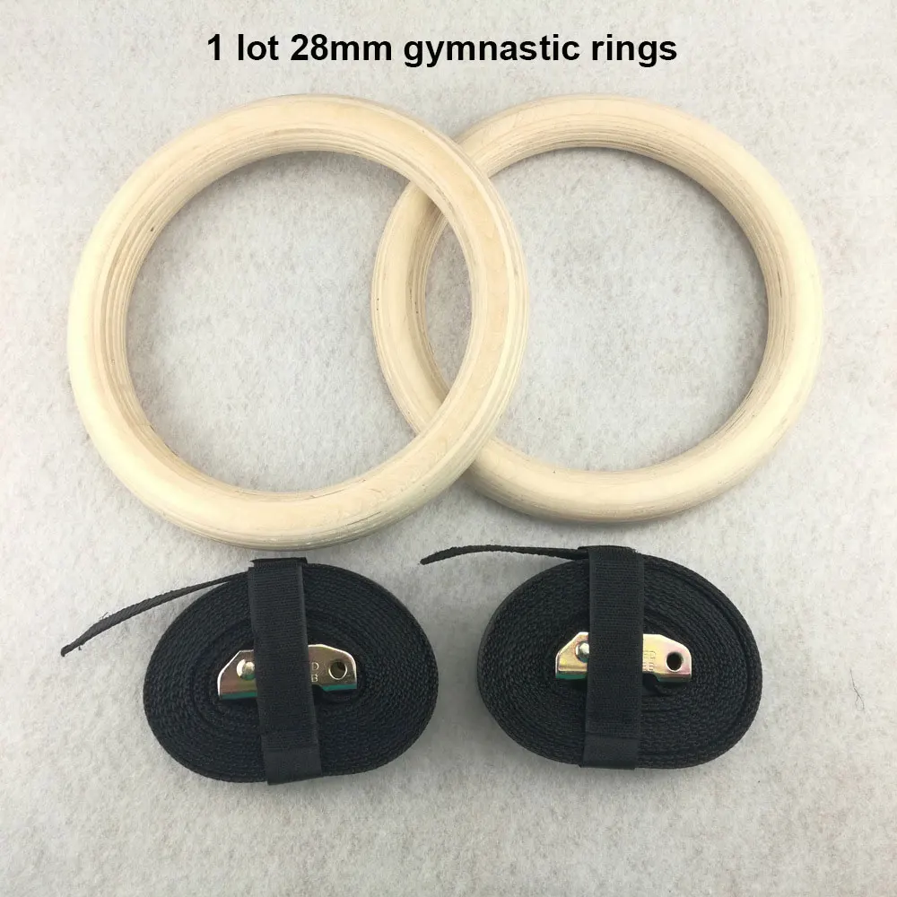 28mm-a pair Профессиональные березовые 1 пара гимнастических колец длинные пряжки ремни фитнес-тренировочное кольцо подъемная веревка гимнастические аксессуары для спортзала - Цвет: 28mm-a pair
