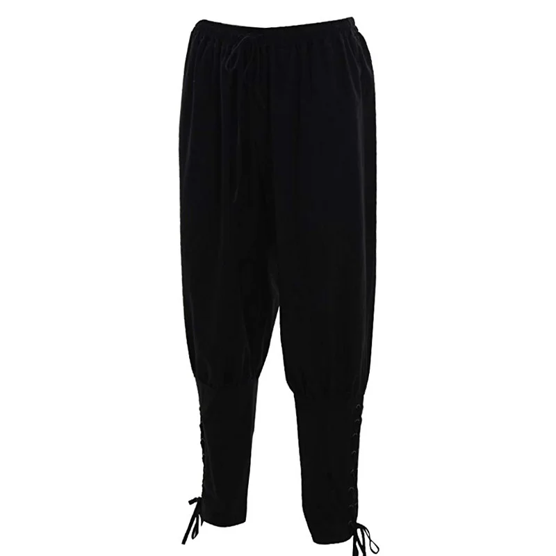 Коричневый хлопок готический для мужчин s брюки мешковатые Slim Fit Модные мужские брюки Хэллоуин пират всадник Косплей взрослых стимпанк Одежда