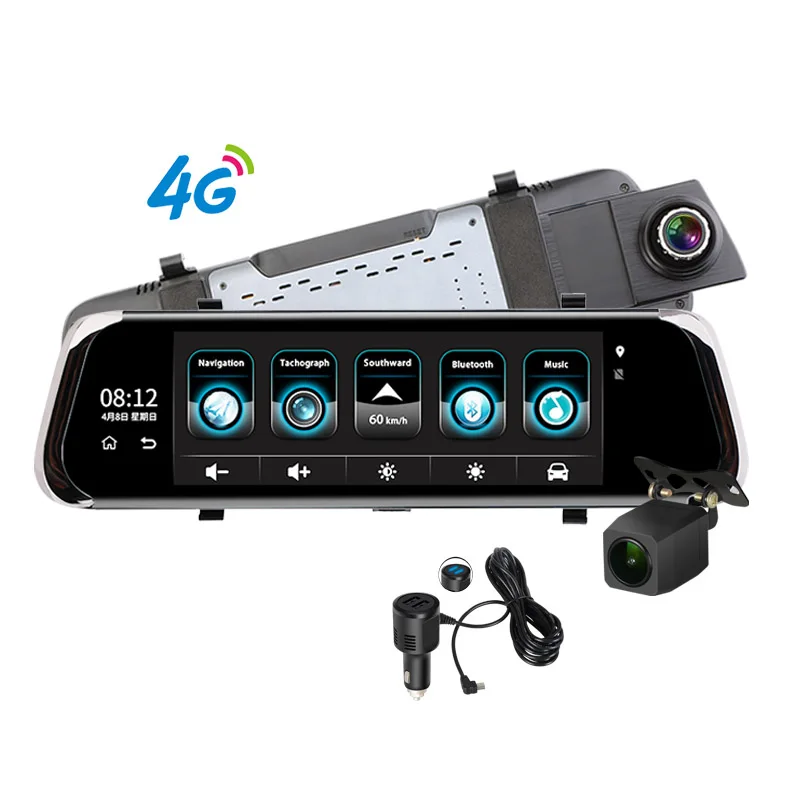 E08 plus Автомобильный видеорегистратор 10 дюймов IPS Touch 4G Зеркало DVR Android ADAS GPS FHD 1080P WIFI