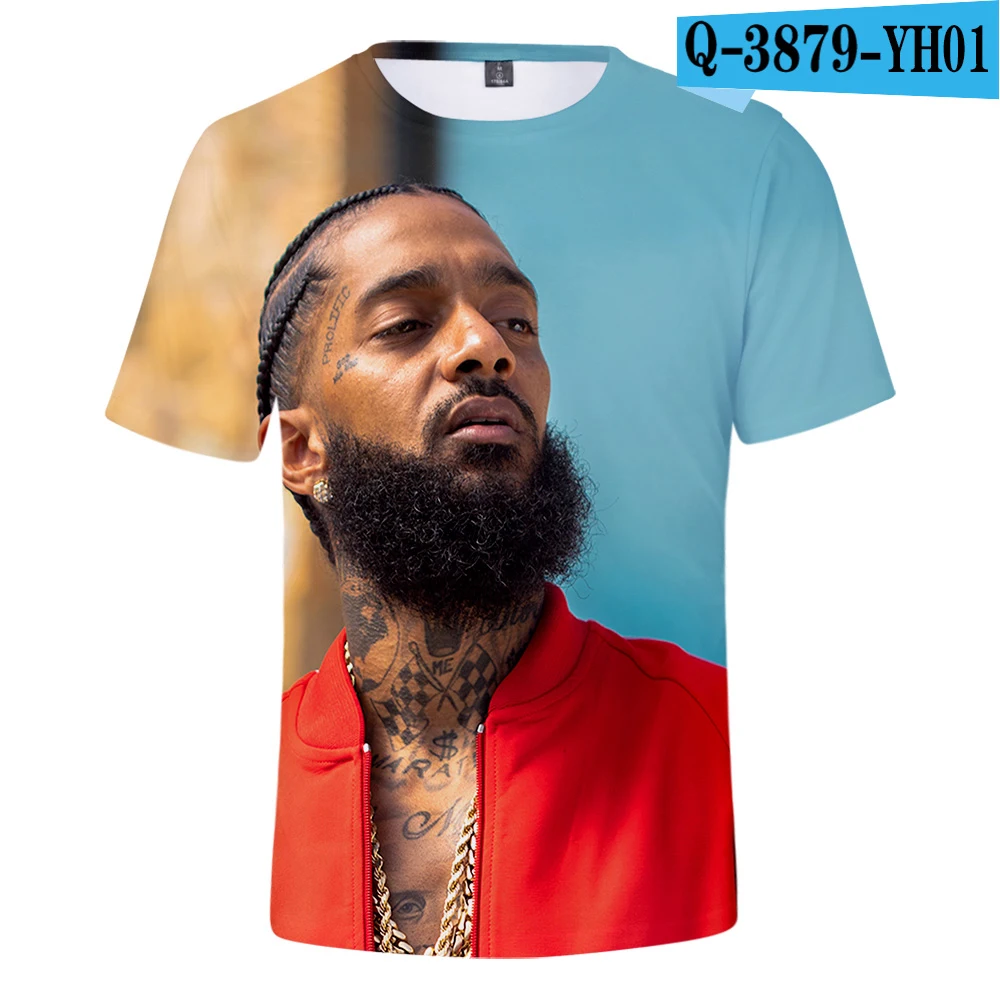 3D Короткая футболка с принтом Rapper nipsey hussle, Мужская/женская футболка в стиле Харадзюку, хип-хоп, футболка с коротким рукавом, крутая уличная одежда nipsey hussle - Цвет: 3D