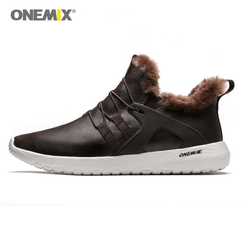 Лидер продаж мужские зимние ботинки ONEMIX с полностью меховой подкладкой уличные