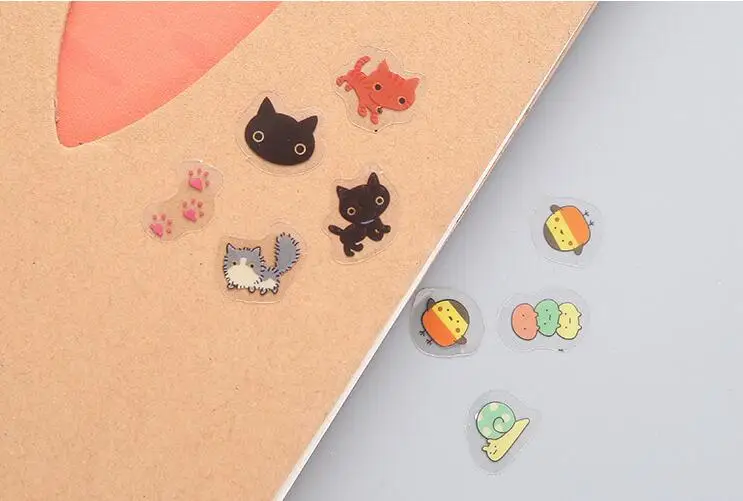 80 шт./лот DIY милые Kawaii прозрачные ПВХ наклейки s Прекрасный стикер пакет для украшения дома студенческая школа скрапбук фото Декор