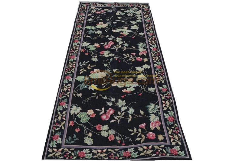 

Aubusson Hand-stitched Oriental Square Carpets Completed Hand Crafted Needlepoint Colorful Floral Bedroom Carpet Carpets Runner