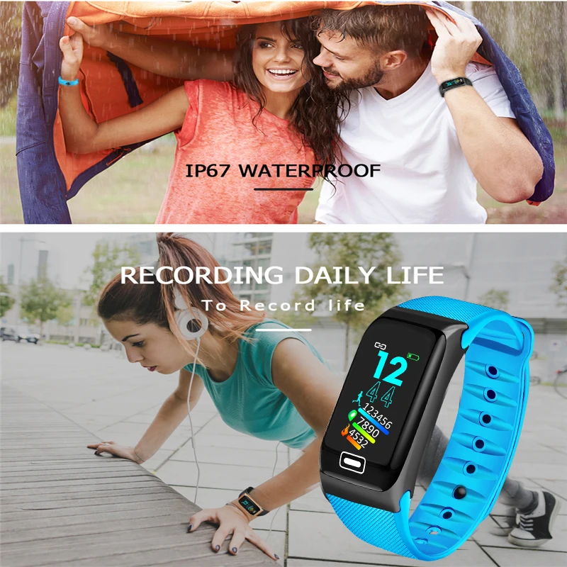 LIGE Smart fitness Band Watch Men Heart Rate Blood Pressure Monitor Fitness Tracker Bracelet SmartBand Bluetooth bracelet | Электроника