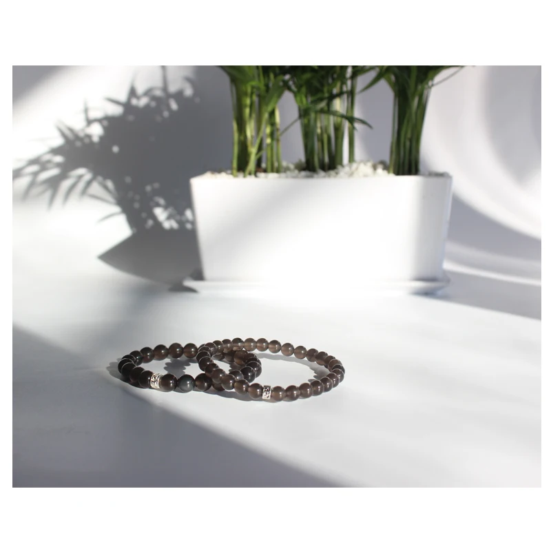 Оптовая продажа браслеты из бисера искусственного ледяного обсидиана с 6