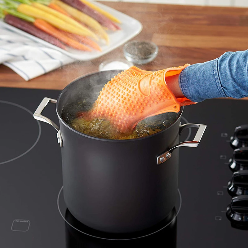 

Силиконовые перчатки для гриля, прихватки для духовки, термостойкие перчатки для барбекю, противоскользящая рукавица для приготовления пи...