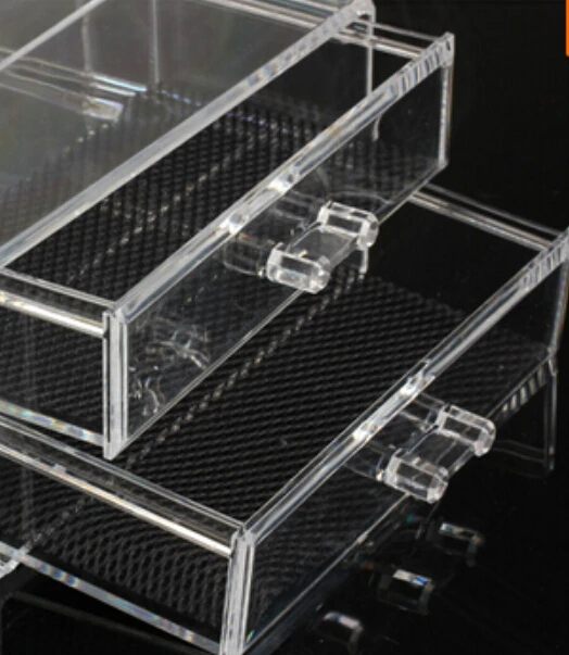 Слой 2 jewelry box Акриловые Косметические Организатор Ящика Макияж Чемодан Вставить