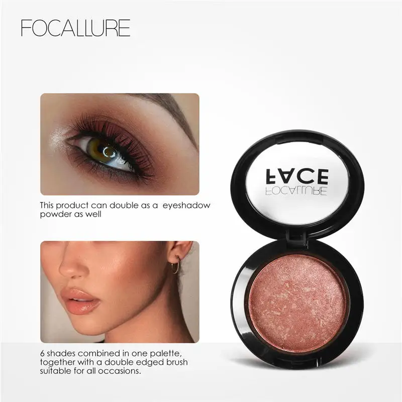 

FOCALLURE Face Blush Makeup Baked Texture Pressed Powder For Face Cosmetic Long-lasting Blusher