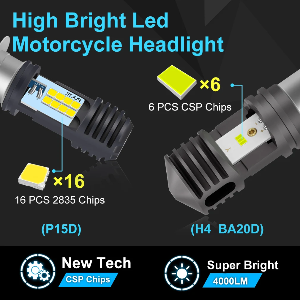 светодиодные фары фара для мотоцикла H6W H4 светодиодная передняя H6 BA20D Led P15D Canbus