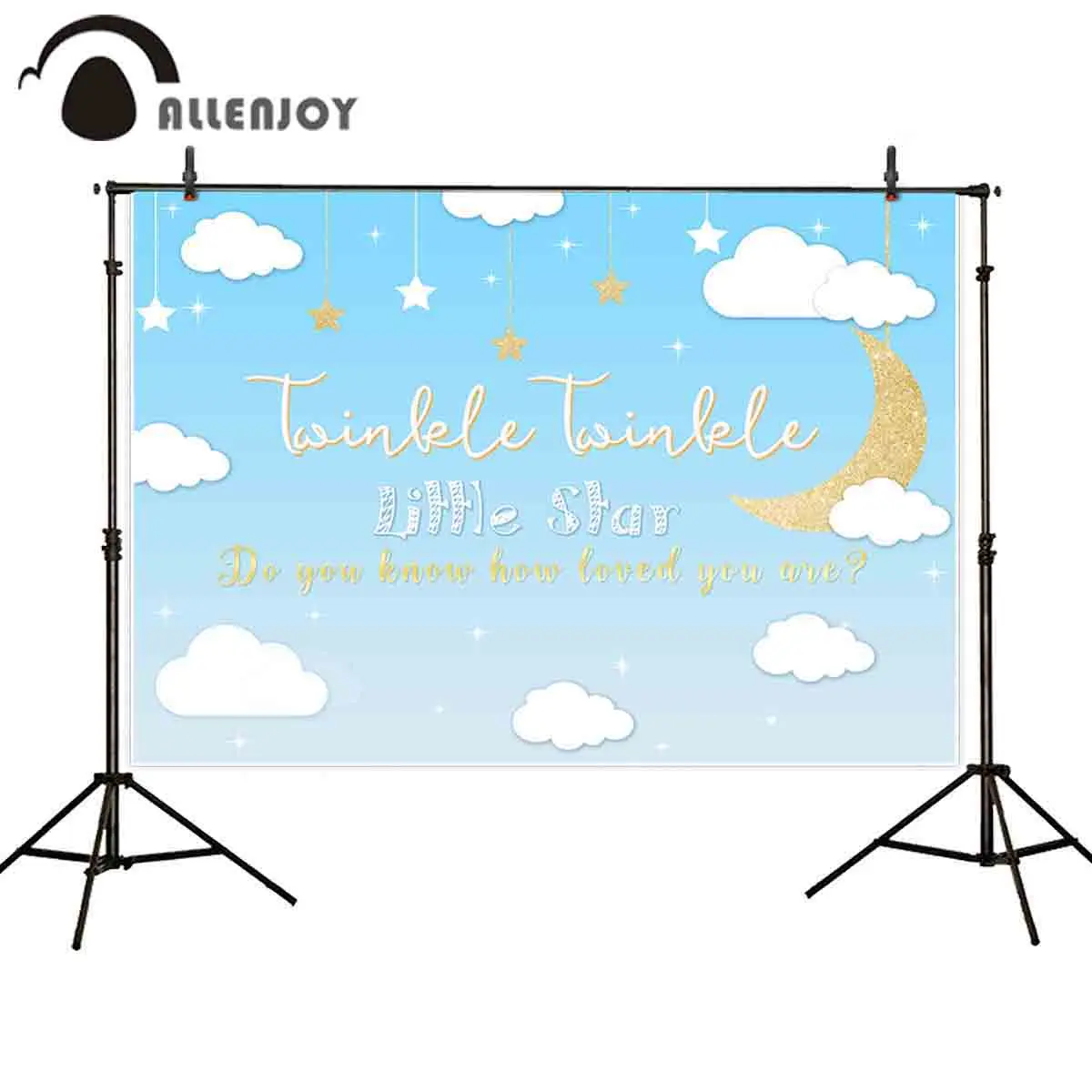 Allenjoy Birthday photography backdrop twinkle little star background photo photocall photophone boy party decoration | Электроника