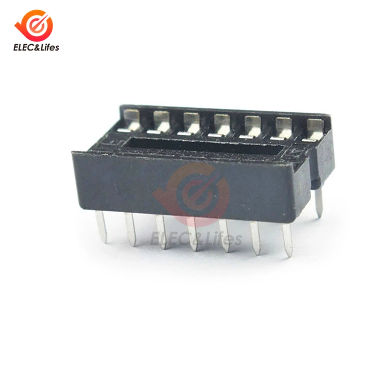 14 Pin 14P 14pin DIP IC Socket Adaptor Solder Type Pitch Dual Wipe Contact DIP-14 | Connectors