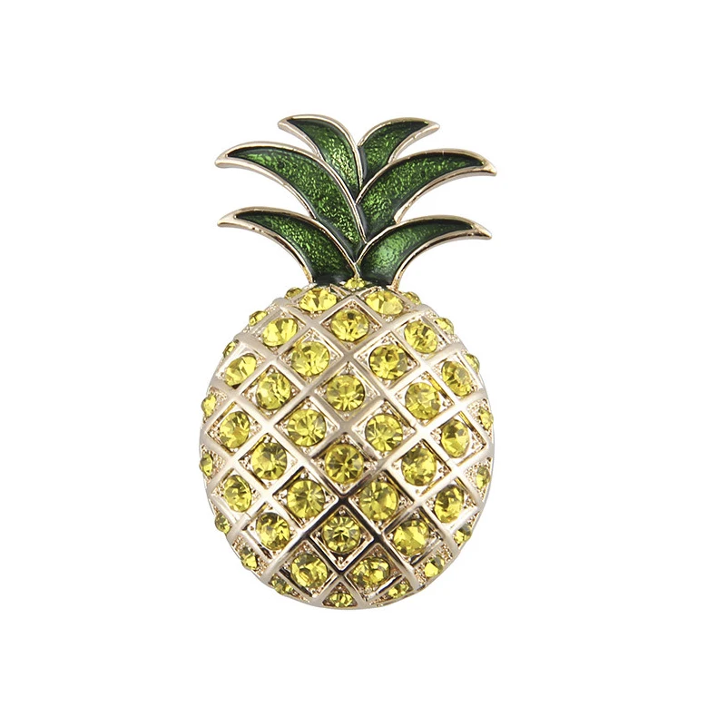 2018 Новая мода сплав горный хрусталь брошь с ананасом булавки для женщин и мужчин