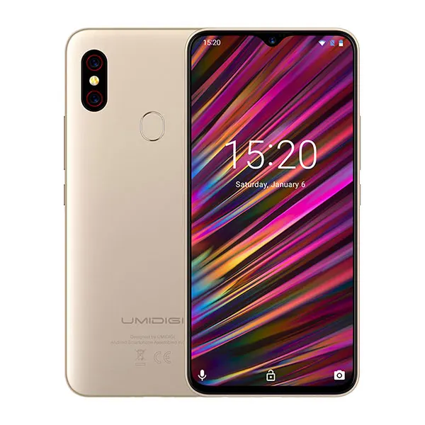 Gold UMIDIGI F1 6," Дроп FHD Смартфон Android 9,0 Helio P60 AI глобальная полоса 128 ГБ 5150 мАч мобильный телефон NFC 16 МП 4G сотовые телефоны - Цвет: Gold