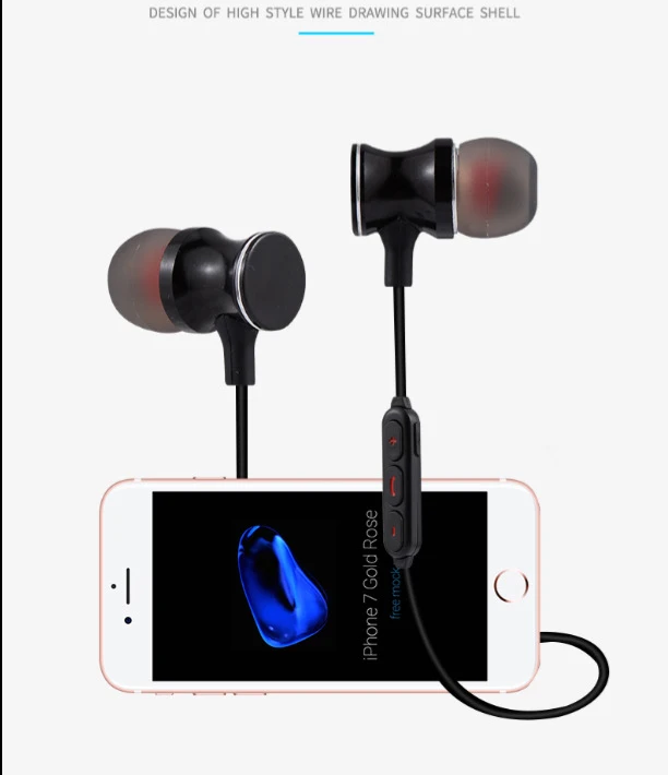 Спортивные Bluetooth 4 2 наушники Магнитный Шейным Беспроводной Headets стерео с