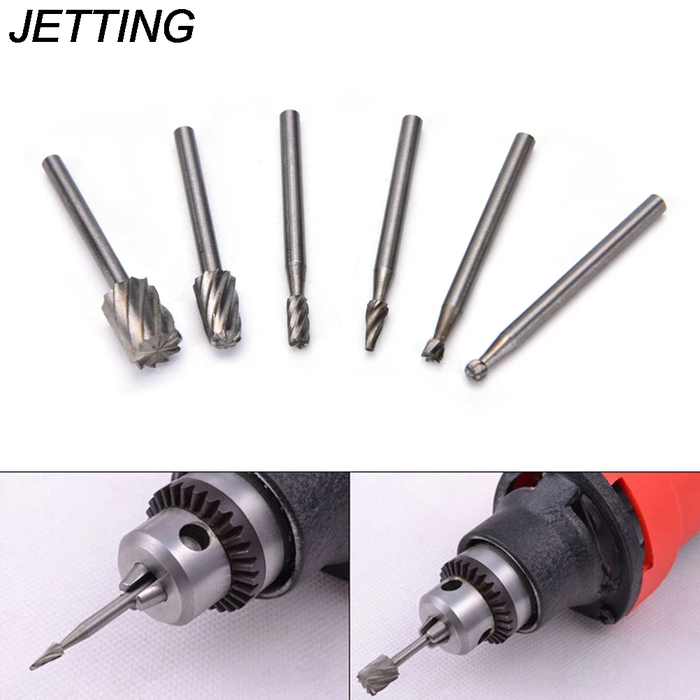 

New 6pcs/set Mini HSS Routing Router Grinding Bits Burr For Rotary Tool Accessories