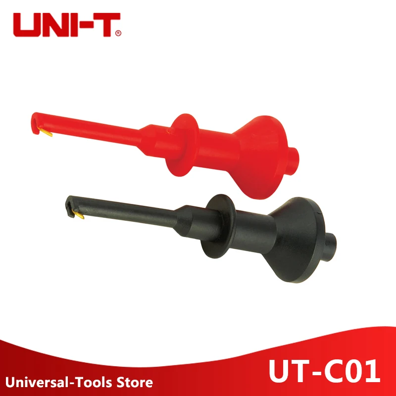 UNI-T UT-C01 тест ing Hook клип UT-C01 комплектующие для мультиметра и 62 мм Длина зонда Тип крюка тестовый зажим