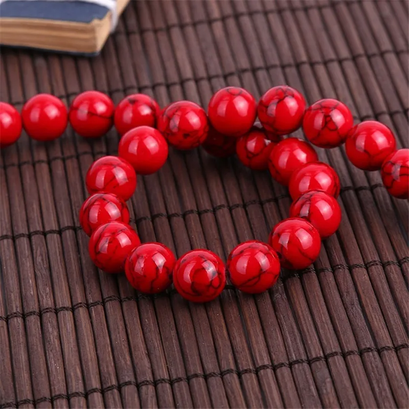 Ювелирные изделия из натурального камня красные круглые бусины для женщин