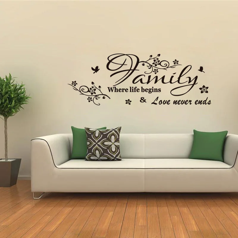 Виниловая наклейка на стену сделай сам с изображением семейного цветка для