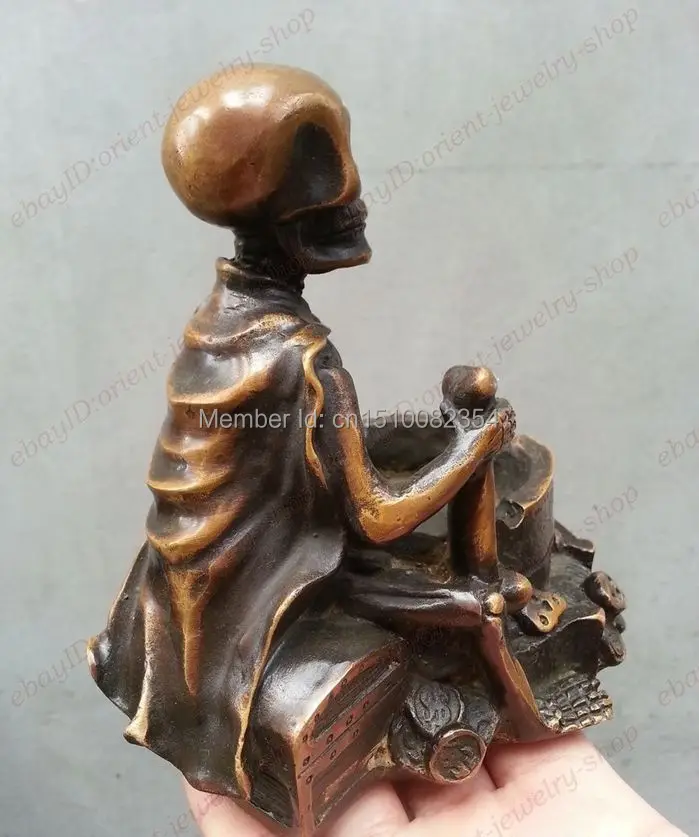 Китайская античная бронзовая статуя скульптура черепа | Дом и сад