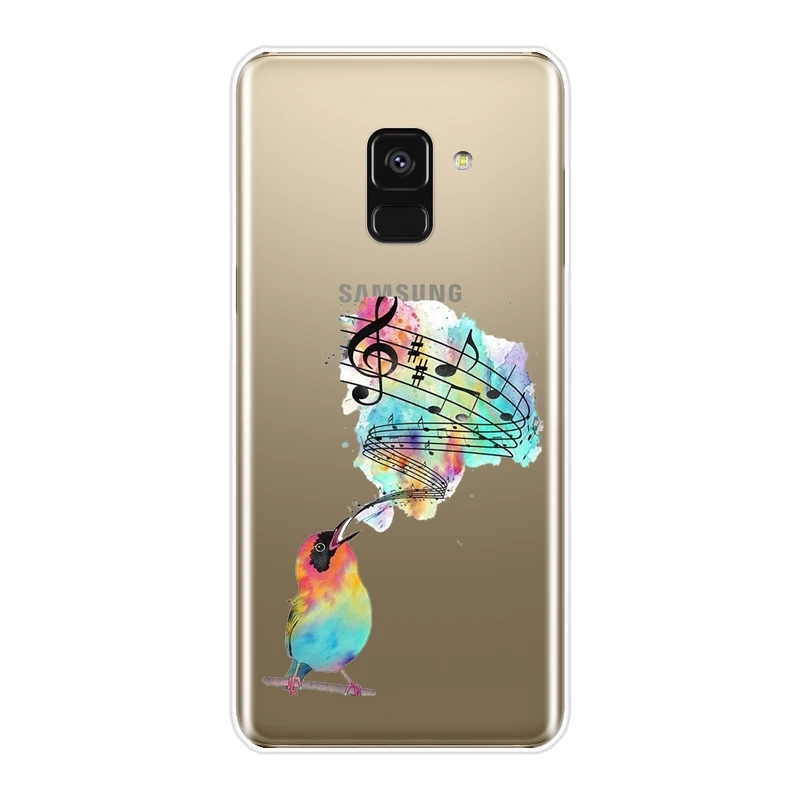 Чехол для Samsung Galaxy A5 A7 2018 A6 A8 Plus Мягкая силиконовая задняя крышка с музыкальными