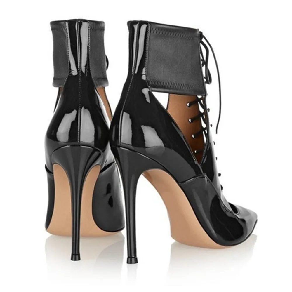 Женская обувь из лакированной кожи на высоком каблуке с ремешком|women ankle boots|ankle
