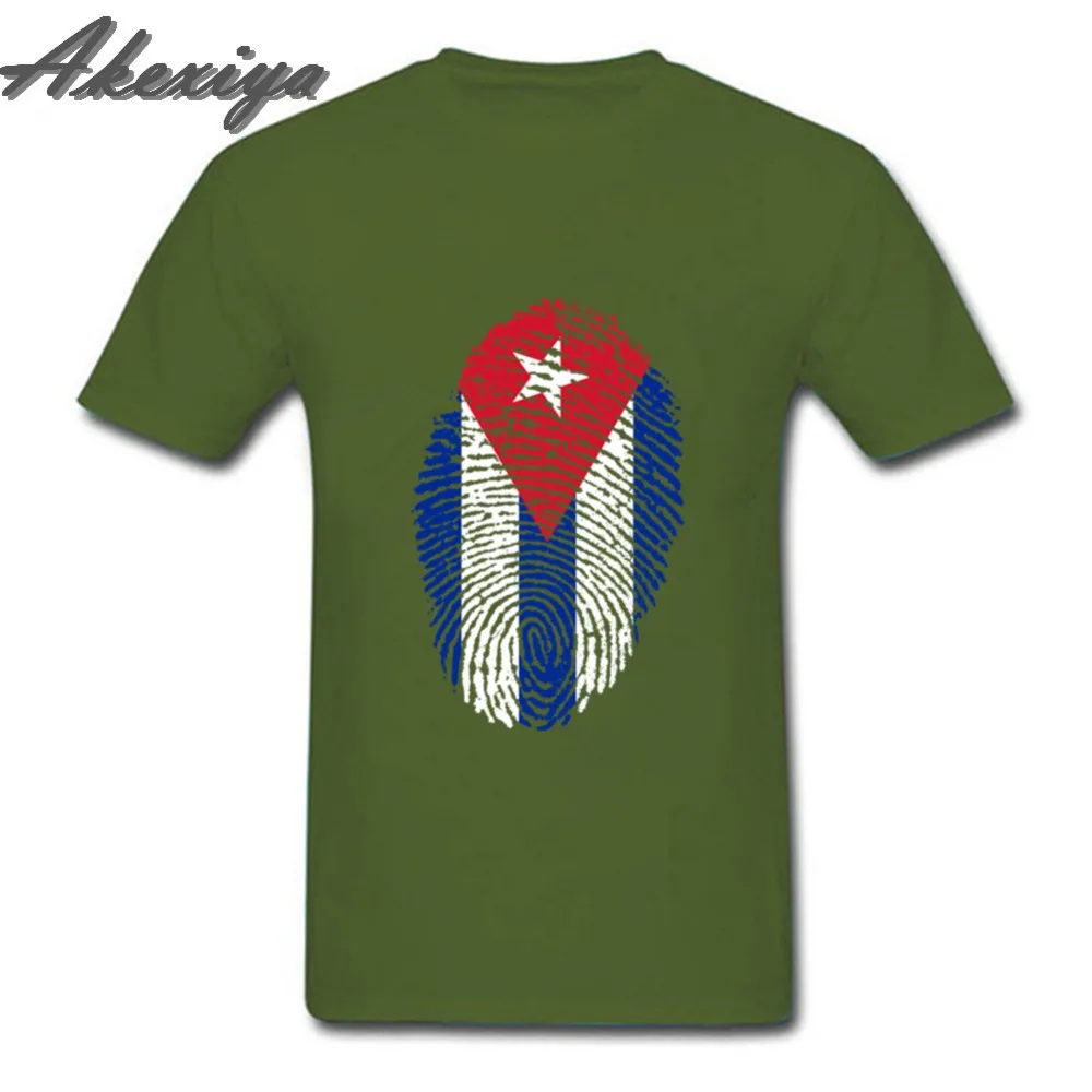 

Classic Cool T-Shirts For Men Cotton Cuba Flag Fingerprint Short Sleeve Tshirt Exercise Vintage T Shirt Homme men clothes 2020