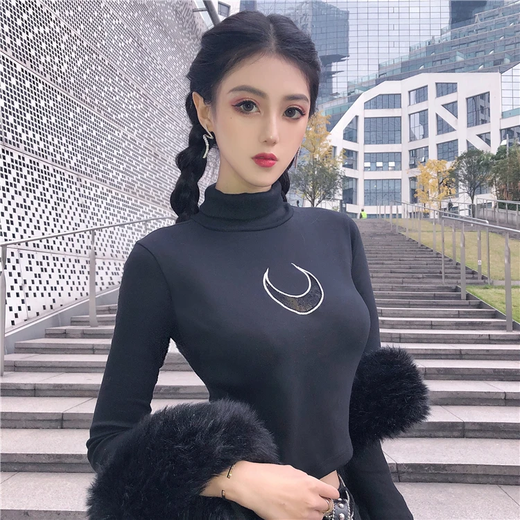 2019 Новое поступление весна осень Харадзюку черные белые розовые футболки с