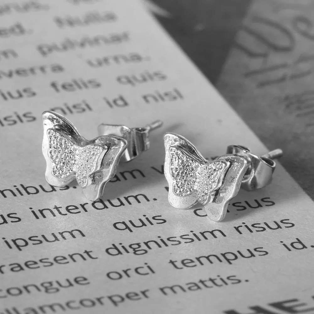 Корейские серьги бабочки Женские Ювелирные изделия из нержавеющей стали милые