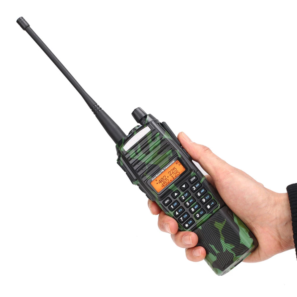 

BAOFENG Camo UV-82 plus Walkie Talkie 8 Вт Мощный аккумулятор 3800 мАч с разъемом постоянного тока UHF VHF Двухдиапазонный Ham двухстороннее радио