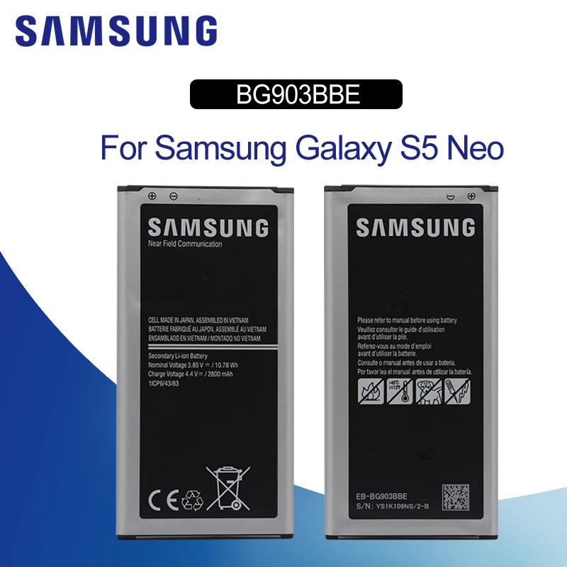 Samsung замена мобильного телефона батарея EB-BG903BBE для samsung Galaxy S5 Neo аутентичный телефон батарея с NFC 2800 мАч