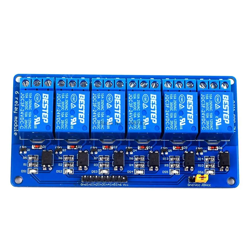 1 шт. 24В 6-канальный релейный модуль для Arduino PIC ARM DSP AVR горячая распродажа |