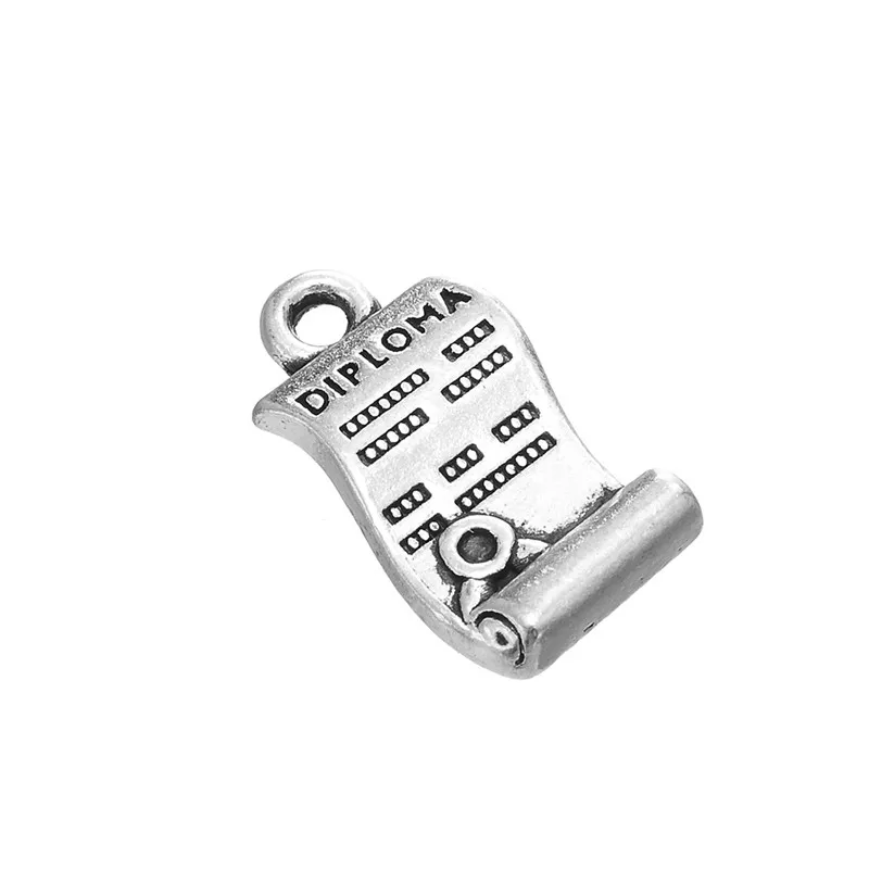 Teamer 20 шт./лот Подарок На Выпускной Серебряный цвет кулон выпускник диплома DIY