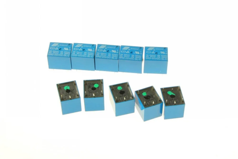 100 шт 5 Pins SRD-05VDC-SL-C 5VDC 10A 250VAC Мощность реле PCB Тип T73-5V SRD-5VDC-SL-C 10A 125VAC реле 5v