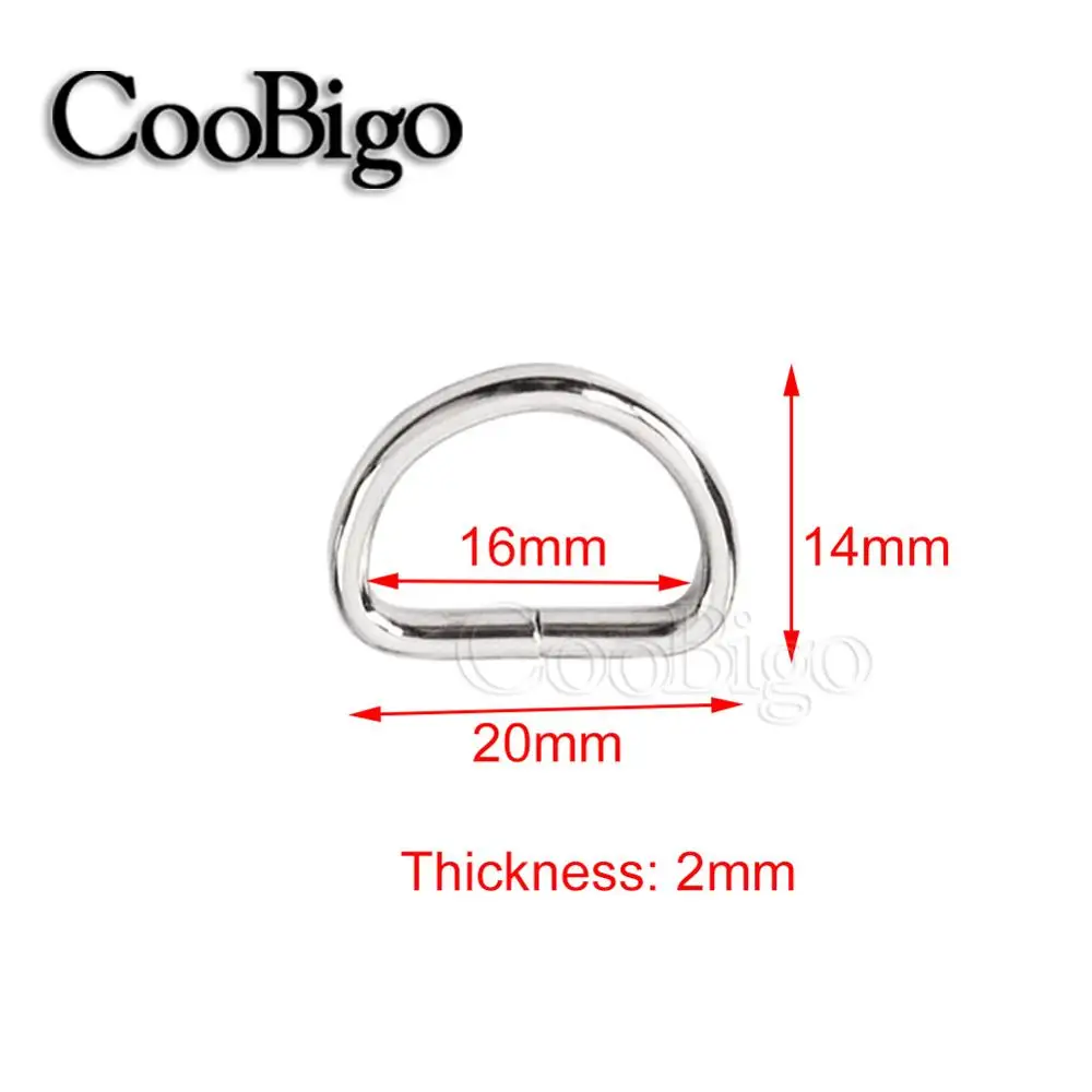 16mm Webbing 10 шт. не сварные никелированные кольца D для ошейника для домашних животных ремни для обуви лямки сумки аксессуары Размер 1/" 5/8" " 1-1/4" - Цвет: 16mm Webbing