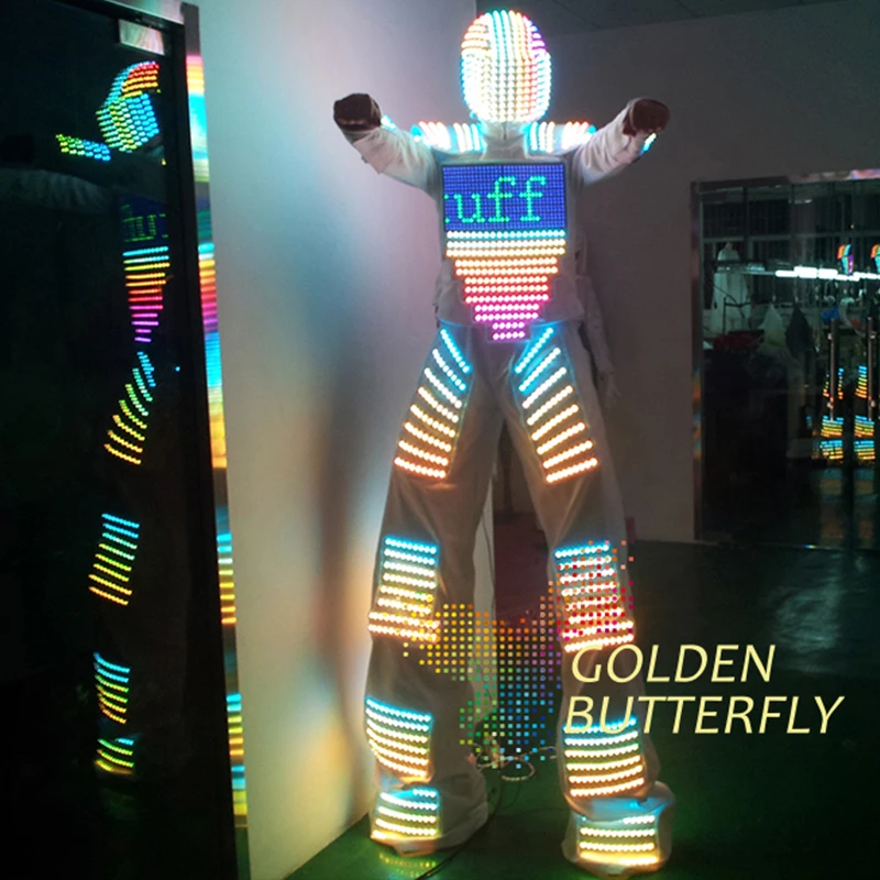 Костюм робота со светодиодным освещением светящийся костюм для шлема Мужская