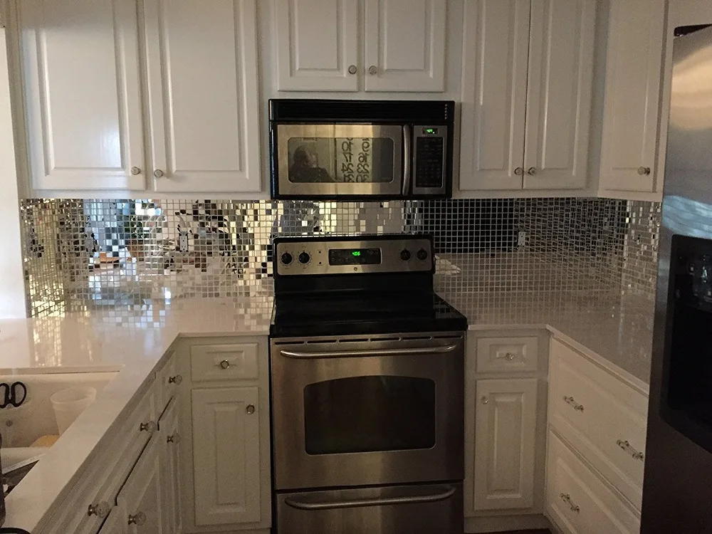 Мини квадратная мозаичная плитка из зеркального стекла зеркальный лист