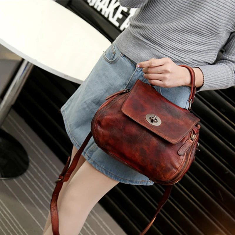 MANJH women genuine leather shoulder bag crossbody brown leather hand bag fashionable luxurious accessories