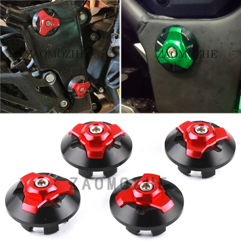 

Motorcycle 4pcs Frame Hole Cap Cover Plug Low & Up For KAWASAKI Ninja 250 300 Z250 300R EX250 EX300 ZX300R 2013 2014 2015 2016