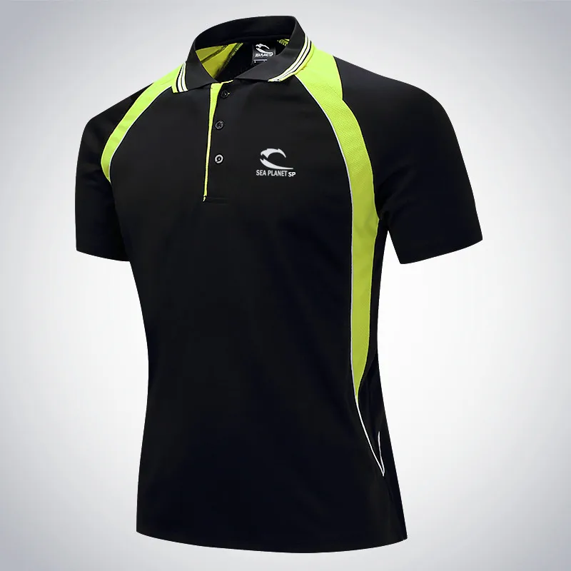 Новинка, Мужская быстросохнущая рубашка поло, модная, повседневная, однотонная, мужская, для фитнеса, бегунов, с коротким рукавом, дышащая, контрастная, цветная одежда