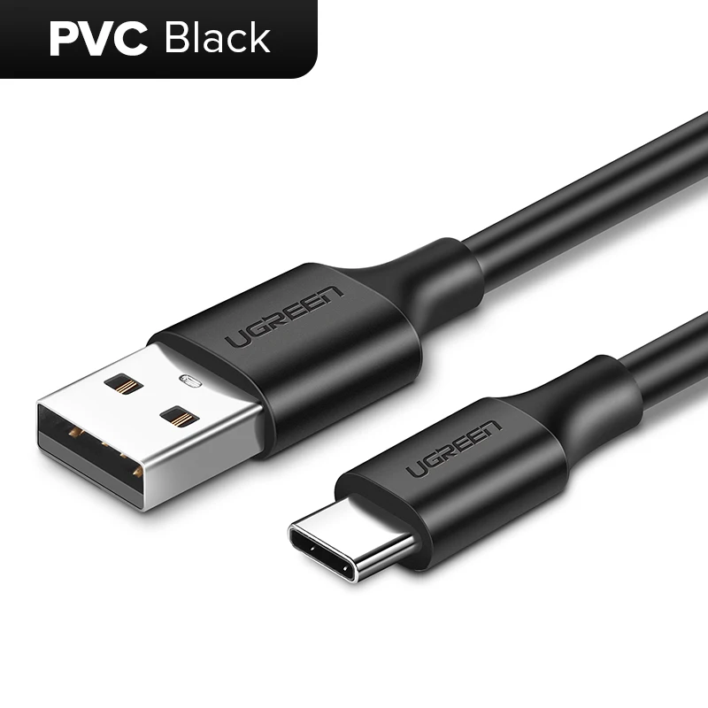 PVC Black Ugreen USB Type C Кабель USB С Быстрой Зарядки Кабель для Передачи Данных Type-C USB Зарядное Устройство Кабель для NEXUS 5X, 6 - Цвет: PVC Black